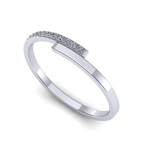 Inel logodna din aur alb cu diamante