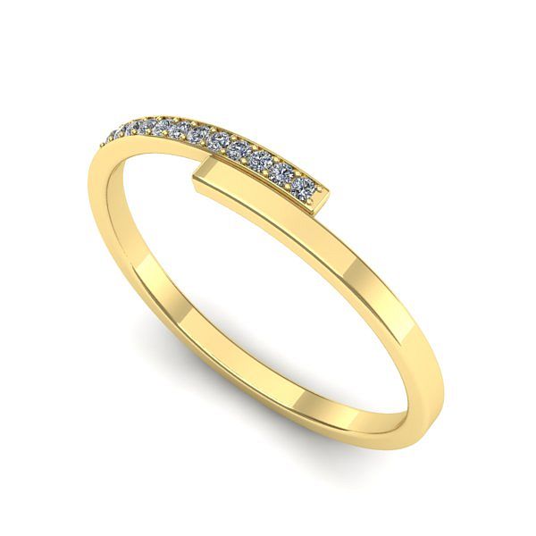 Inel logodna din aur galben cu diamante