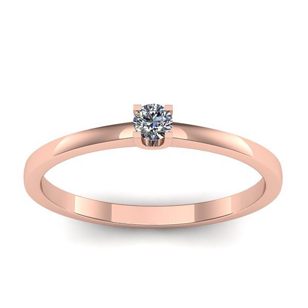 Inel cu diamant rotund