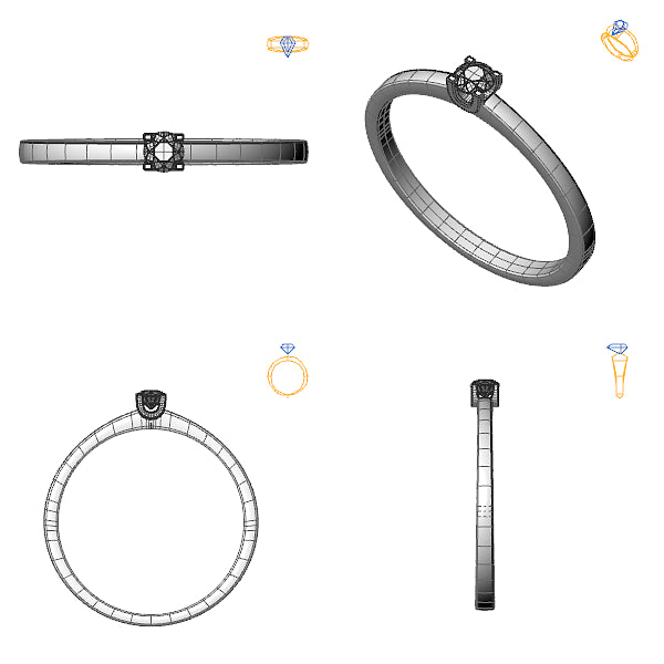 Inel de logodna solitaire cu diamant