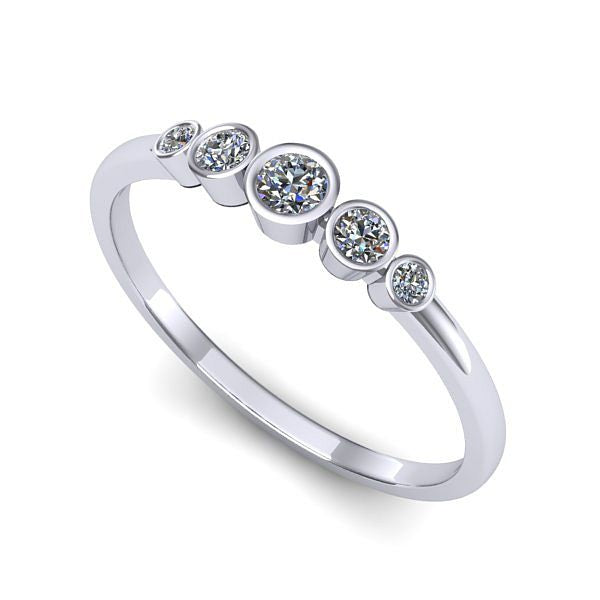 Inel de logodna din aur alb cu diamante