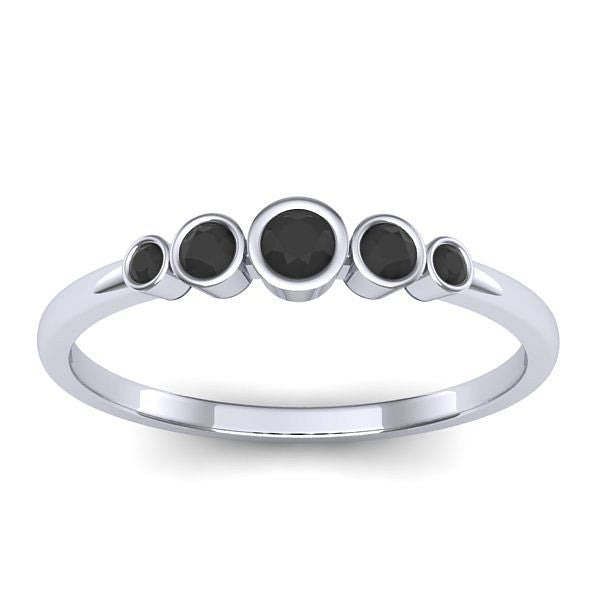 Inel cu diamante negre rotund