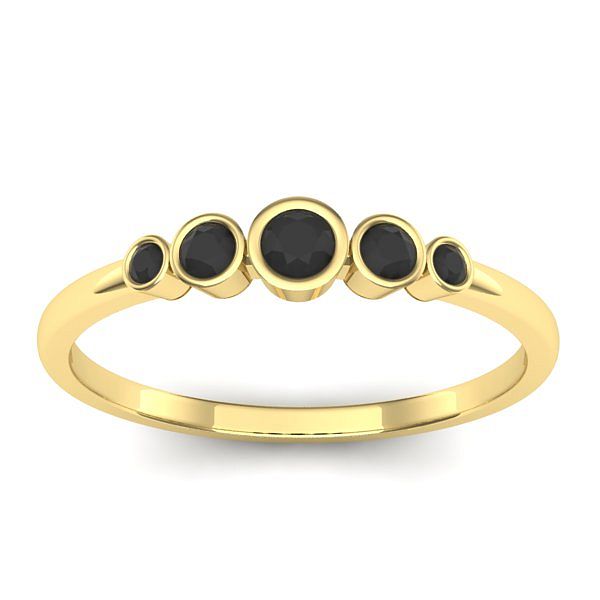 Inel cu diamante negre rotund