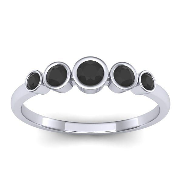 Inel cu diamante negre rotund