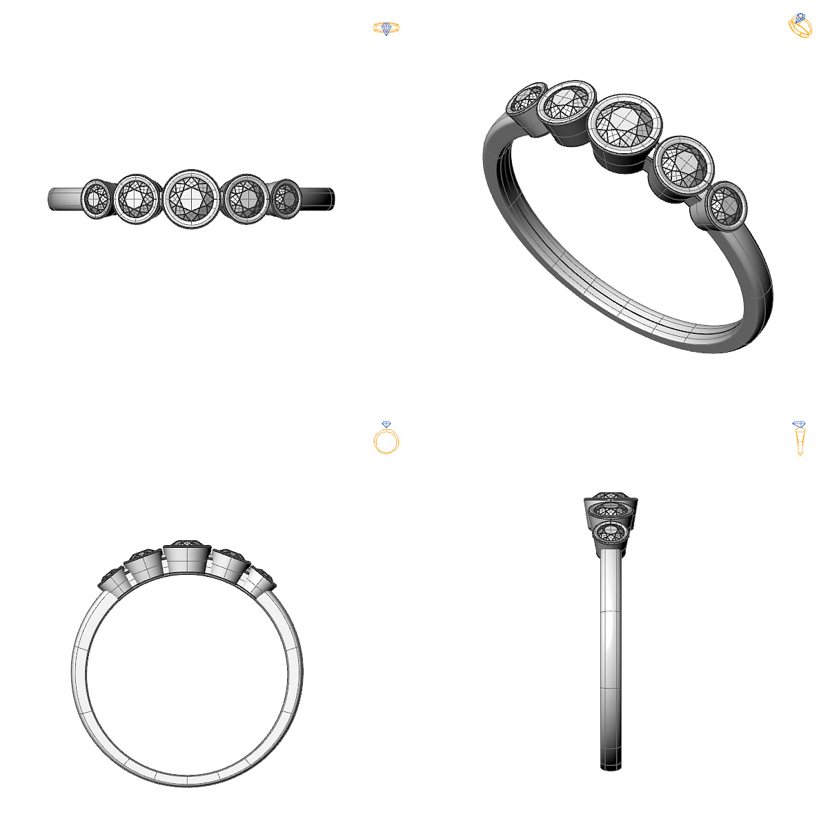 Inel logodna eternity cu diamante negre