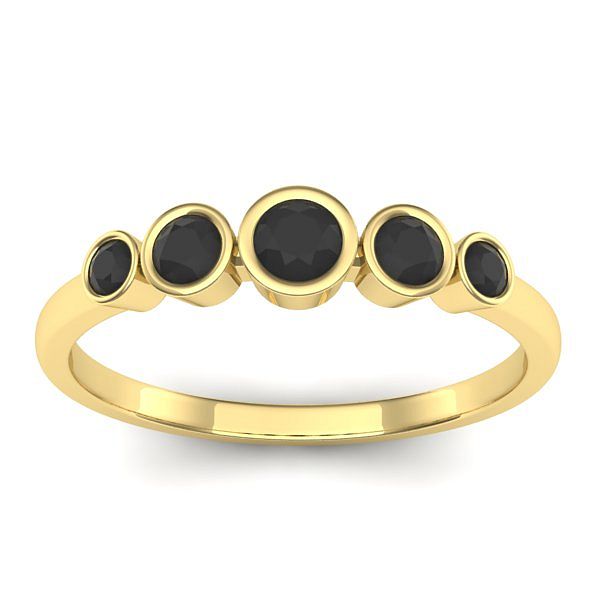 Inel de logodna cu diamante negre rotund