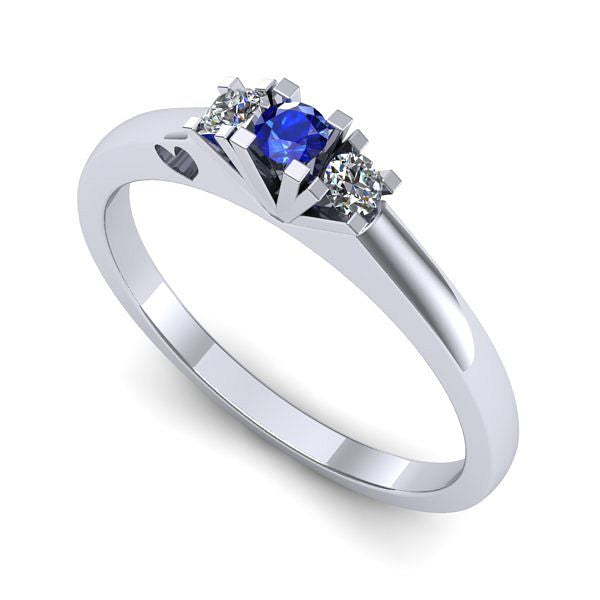 Inel din aur alb cu safir