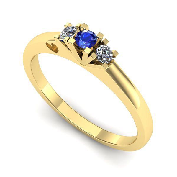 Inel din aur galben cu safir