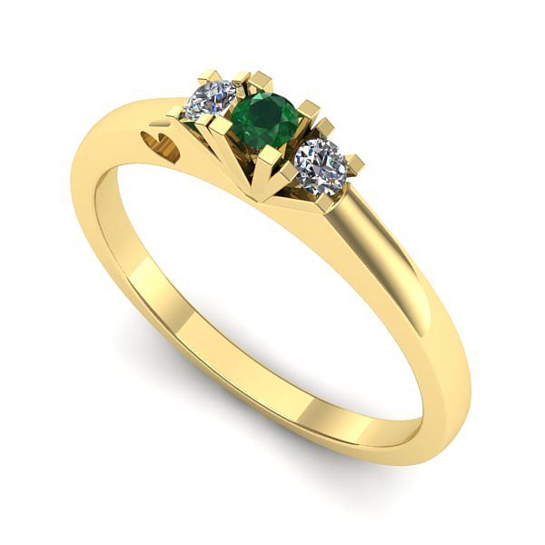 Inel din aur galben cu smarald