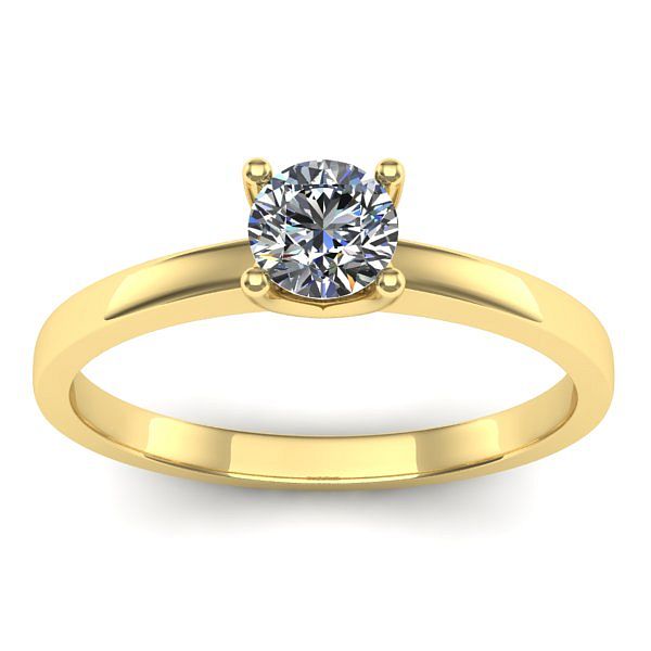 Inel cu diamant rotund