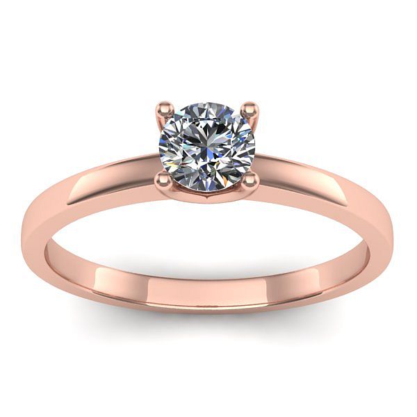 Inel cu diamant rotund