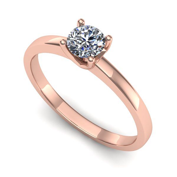 Inel logodna din aur roz cu diamant