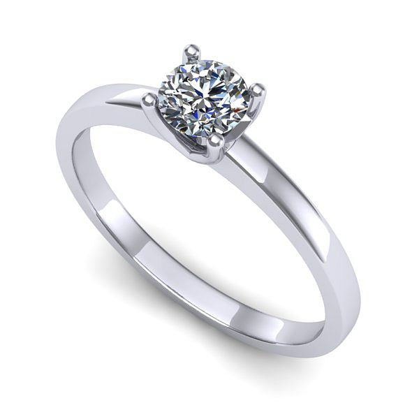 Inel din aur alb cu diamant de laborator