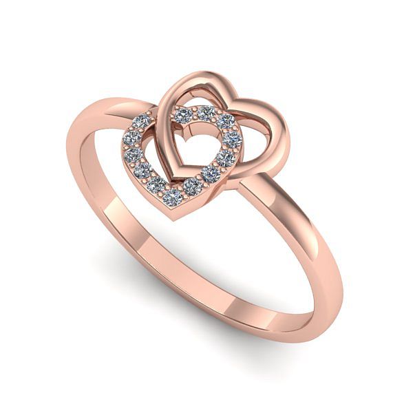 Inel de logodna din aur roz cu diamant