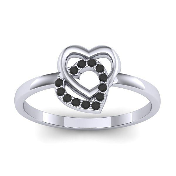 Inel de logodna cu diamant negru rotund