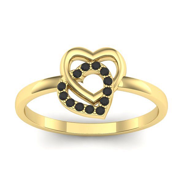 Inel de logodna cu diamant negru rotund