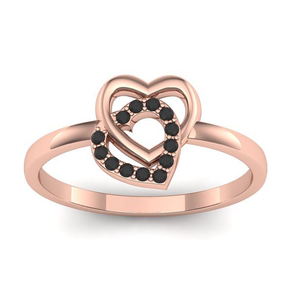 Inel de logodna cu diamant negru rotund