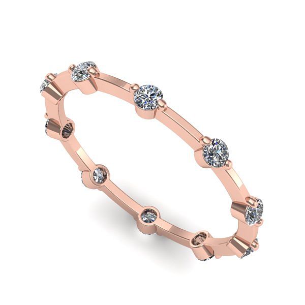 Inel din aur roz cu diamante