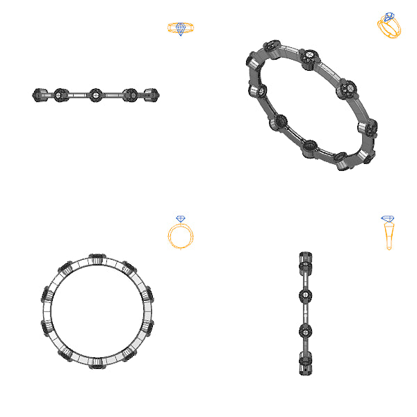 Inel logodna eternity cu diamante