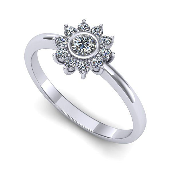 Inel de logodna din aur alb cu diamant