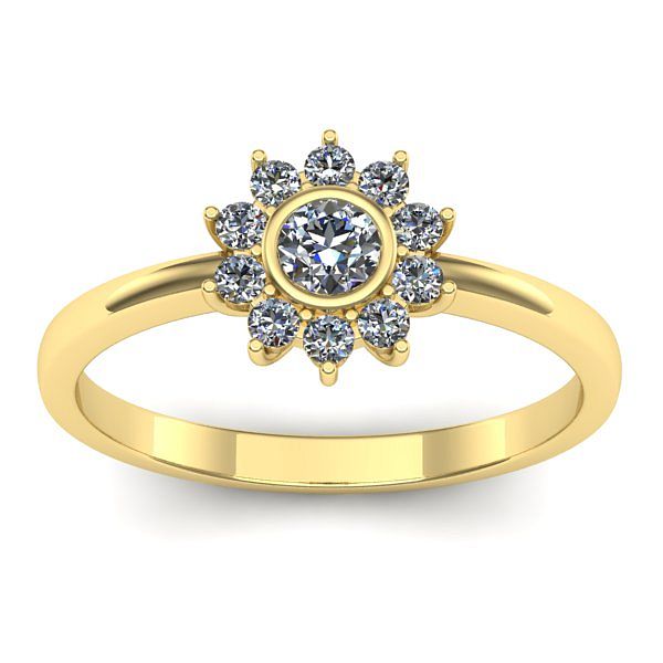 Inel cu diamant rotund