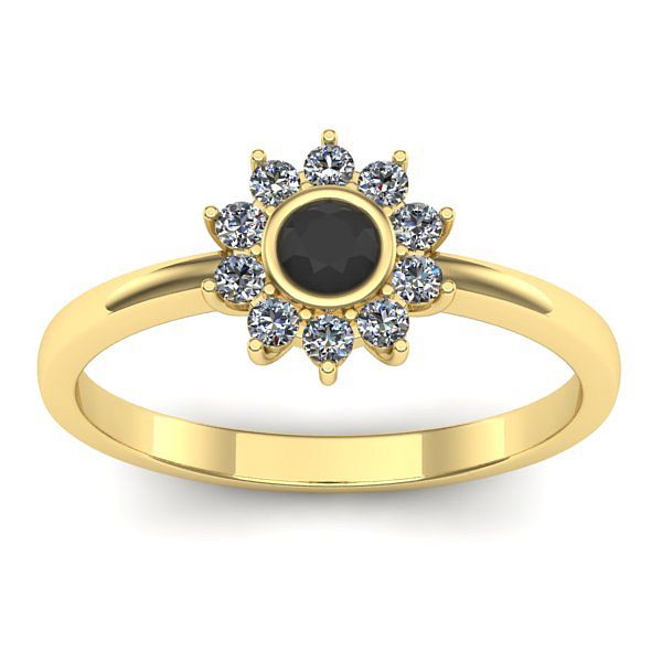 Inel logodna cu diamant negru rotund
