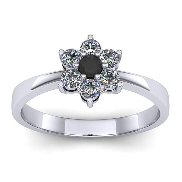 Inel cu diamant negru rotund