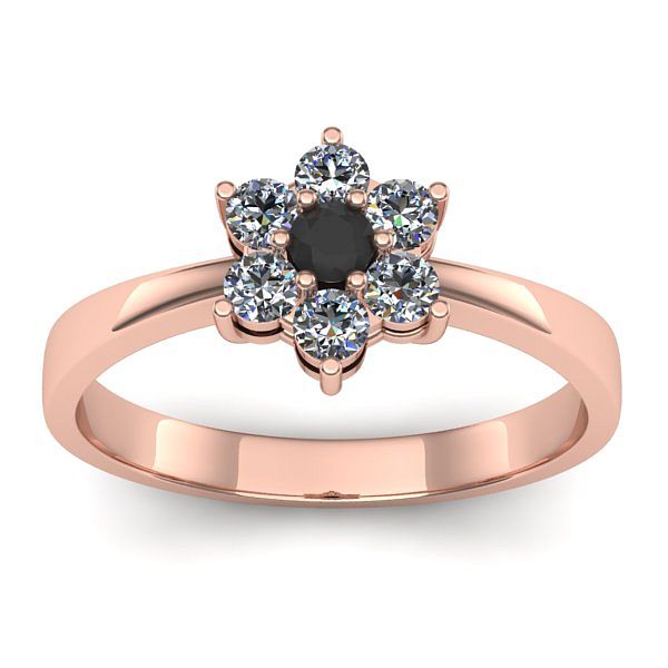 Inel logodna cu diamant negru rotund