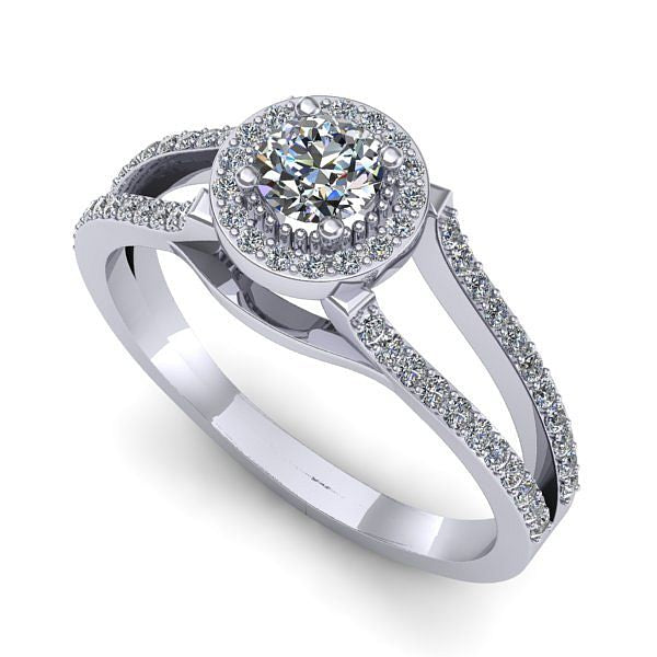 Inel logodna din aur alb cu diamant