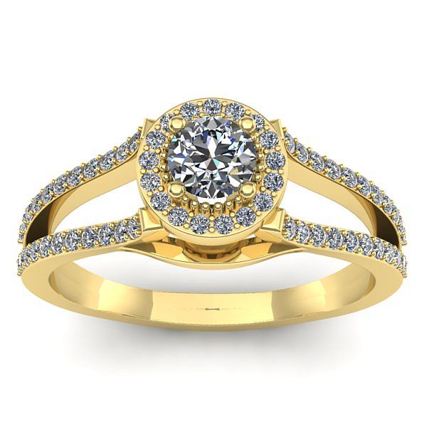 Inel cu diamant rotund