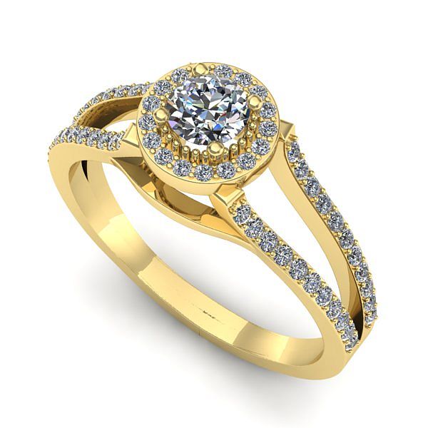 Inel logodna din aur galben cu diamant