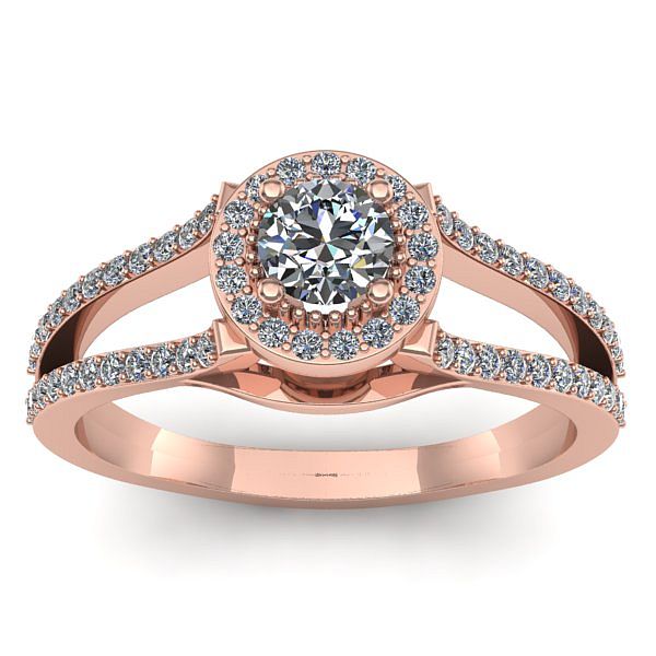 Inel logodna cu diamant rotund