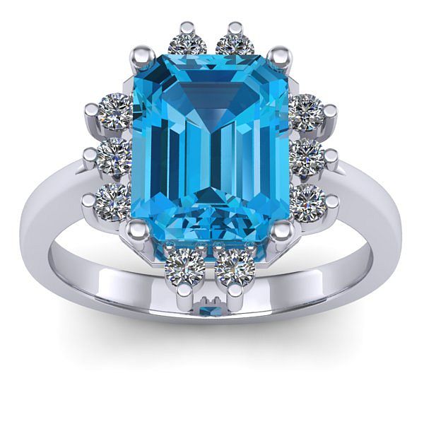 Inel de logodna cu topaz blue dreptunghiular