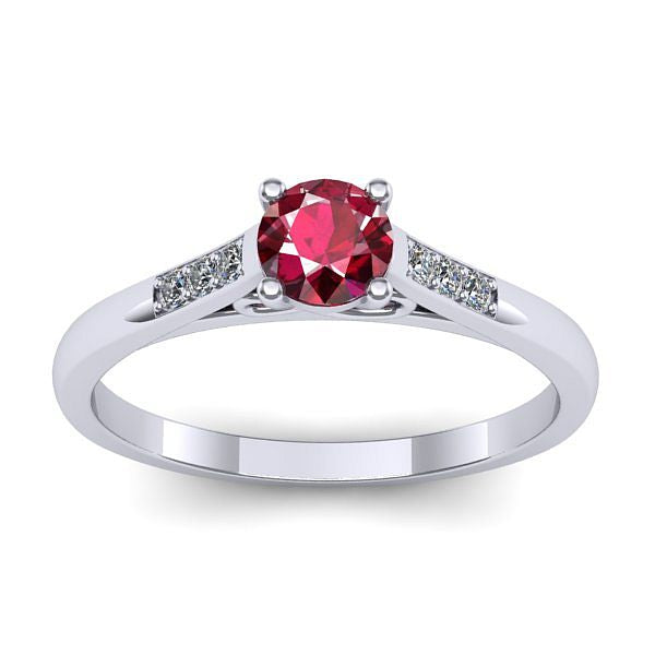 Inel cu rubin rotund