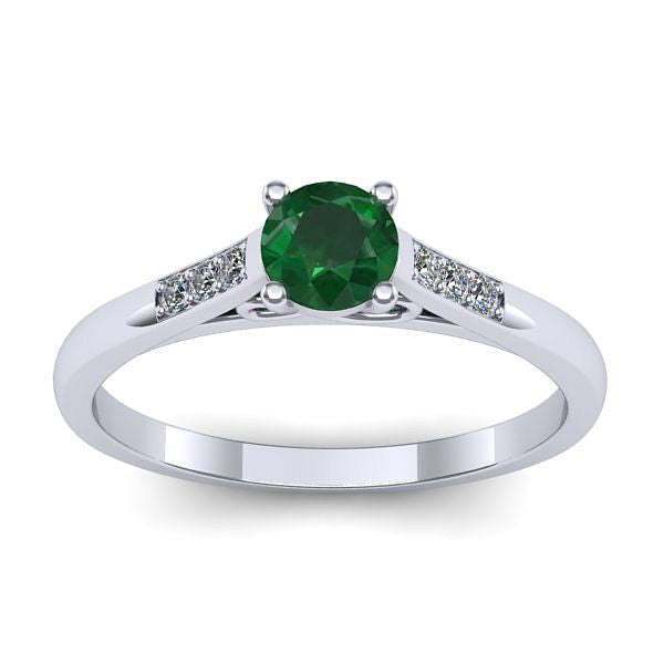 Inel cu smarald rotund