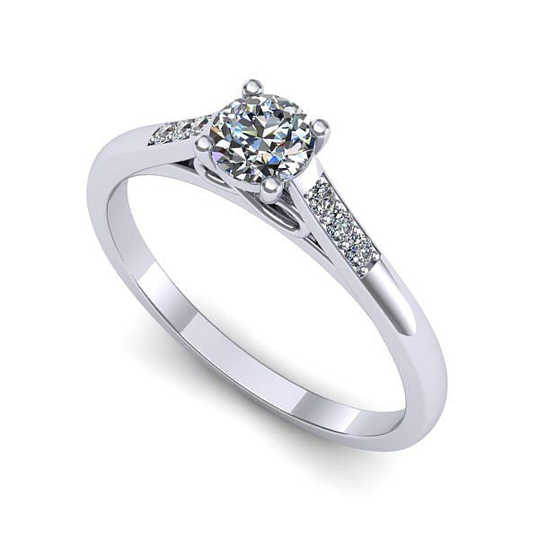 Inel logodna din aur alb cu diamant