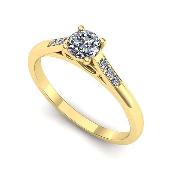 Inel logodna din aur galben cu diamant