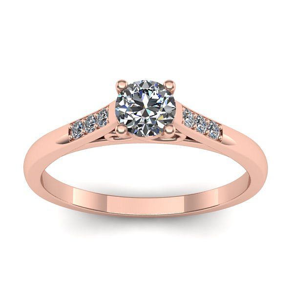 Inel logodna cu diamant rotund