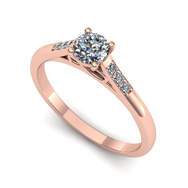 Inel din aur roz cu diamant