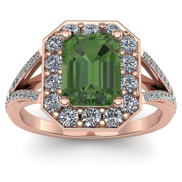 Inel cu peridot dreptunghiular