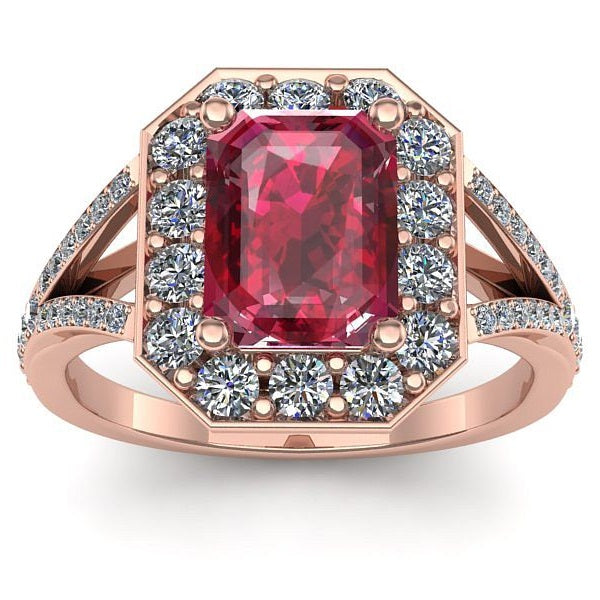 Inel de logodna cu rubin dreptunghiular