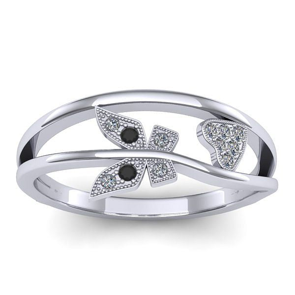 Inel de logodna cu diamant negru rotund