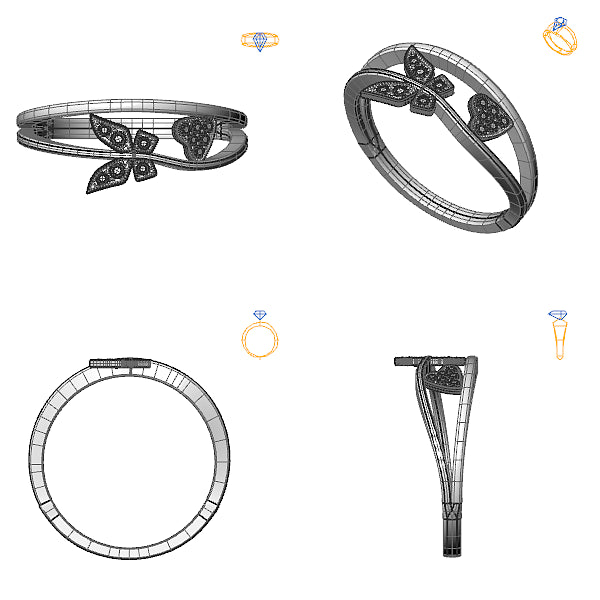 Inel de logodna halo cu diamant negru