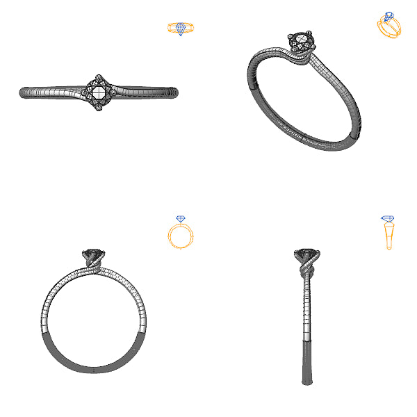 Inel de logodna solitaire cu diamant