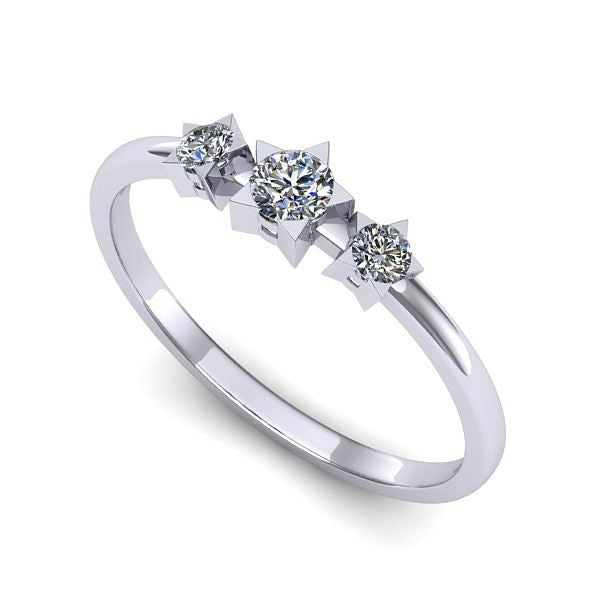 Inel de logodna din aur alb cu diamant