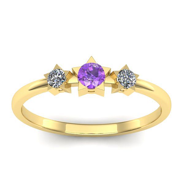 Inel de logodna cu ametist rotund