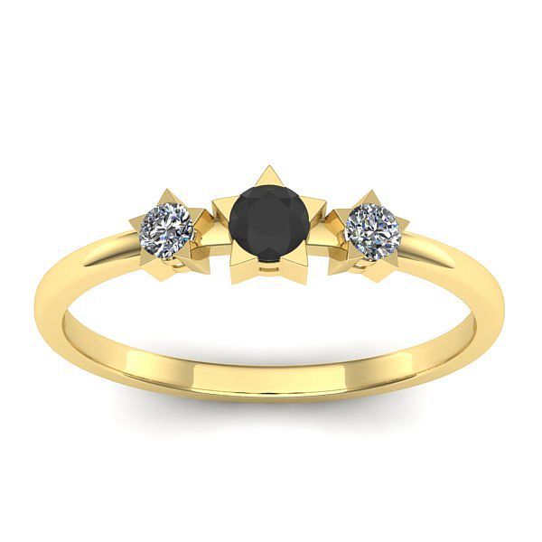 Inel logodna cu diamant negru rotund