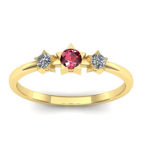 Inel logodna cu rubin rotund