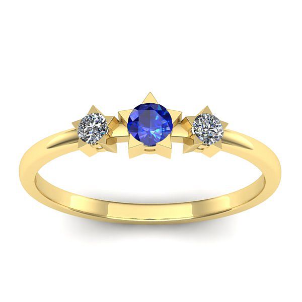 Inel logodna cu safir rotund