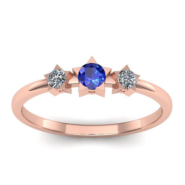 Inel logodna cu safir rotund